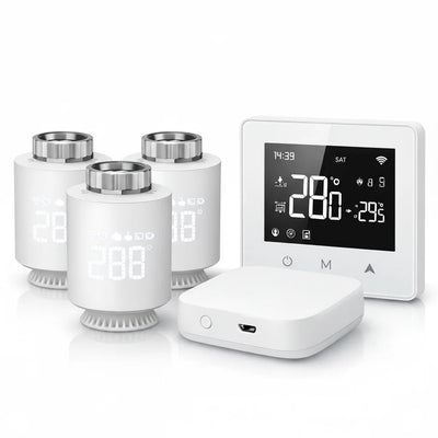 Pack ZORIX sur mesure — 3 à 10 têtes thermostatiques, thermostat et passerelle