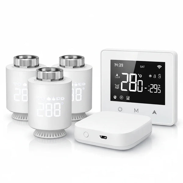 Pack ZORIX : têtes thermostatiques connectées Zigbee, thermostat WiFi et passerelle