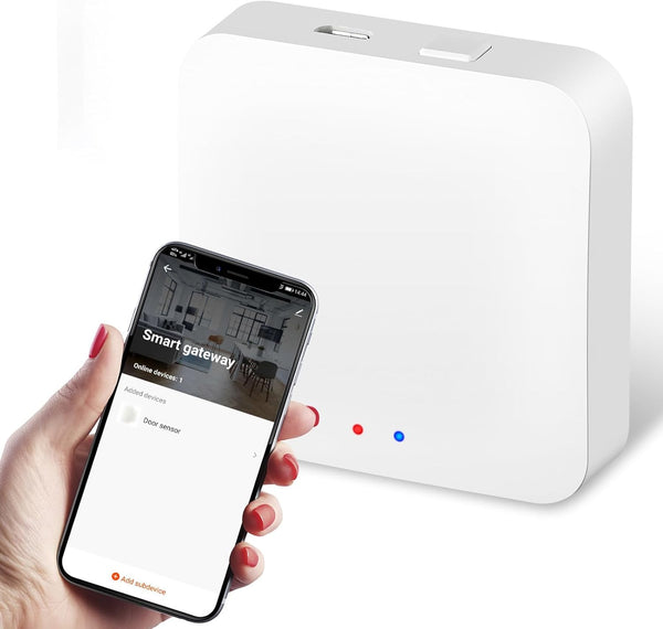 Passerelle Zigbee ZORIX blanche pilotée depuis l'application Smart Life sur smartphone